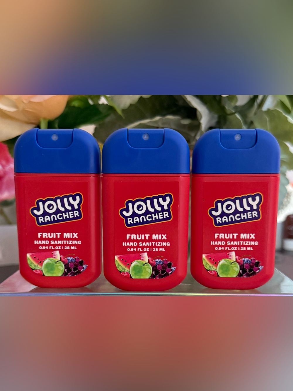 🆕🍉 JOLLY RANCHER FRUIT MIX SCENTED 3-PIECE HAND SANITIZER SET. BRAND NEW.